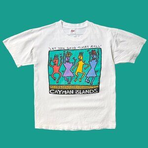 90s vintage Big Hed Designs T-shirt Let The Good Times Roll Single Stitch Art.